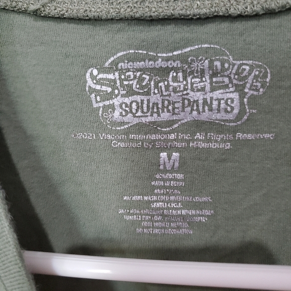 Cropped Spongebob Squarepants Crop Top Green T-Shirt Size M - Picture 3 of 7